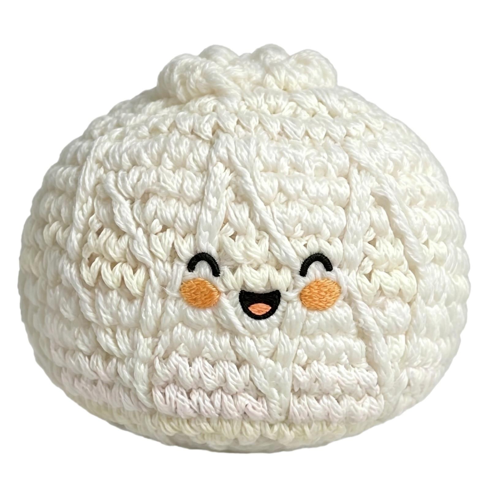 

Handmade Knitted Plush Bun Shaped Toy Soft Crochet Stuffed Doll for Home Office Desk Decoration and Stress Relief Play One Size
