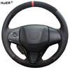 DIY Car Steering Wheel Cover For Honda Fit City Jazz 2014- HR-V HRV Vezel