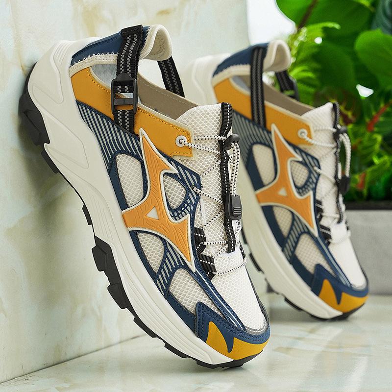 Fashion Men's Black Breathable Hiking Shoes Durable Trail Casual Sneakers Comfortable Versatile Athletic Footwear for Mountain Daily Use