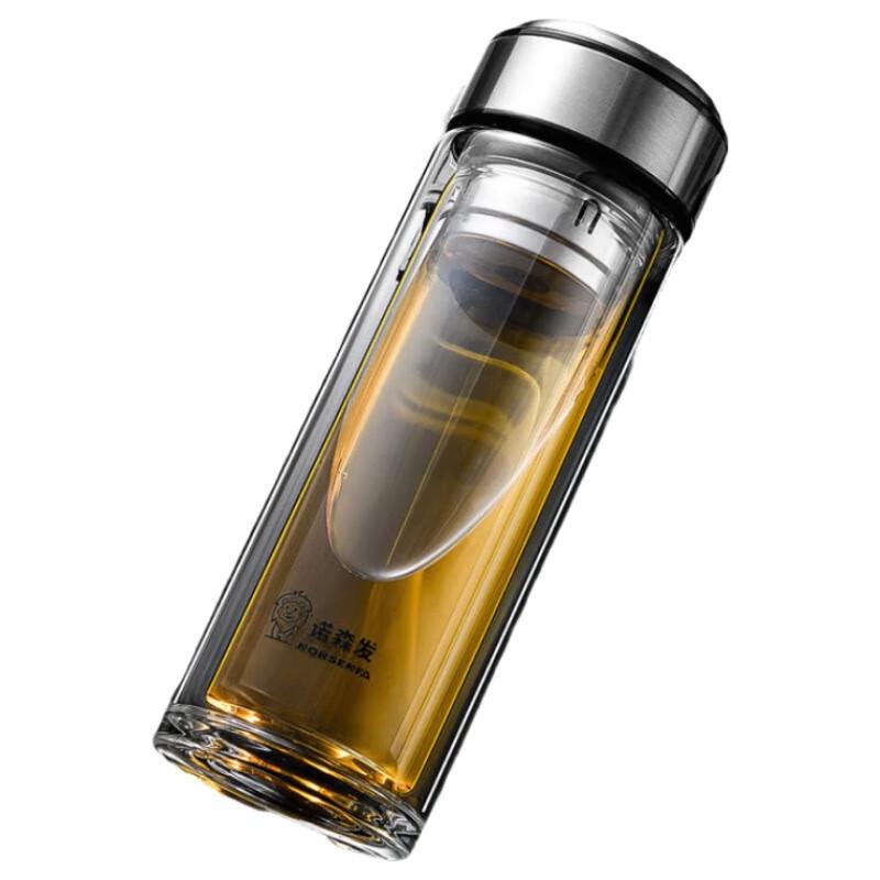 NORSENFA Double-Layer Borosilicate Glass Tea Infuser Bottle
