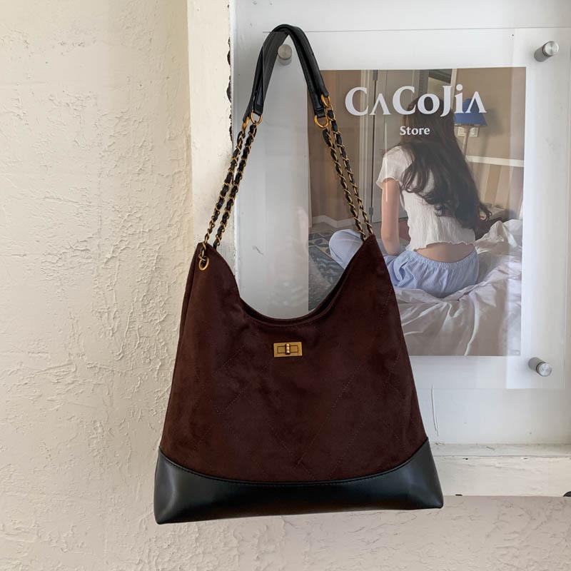 Нишевая ретро ромбовидная матовая сумка-подмышка женская осенняя простая высокоценная цепочка сумка-мессенджер на плечо для通勤