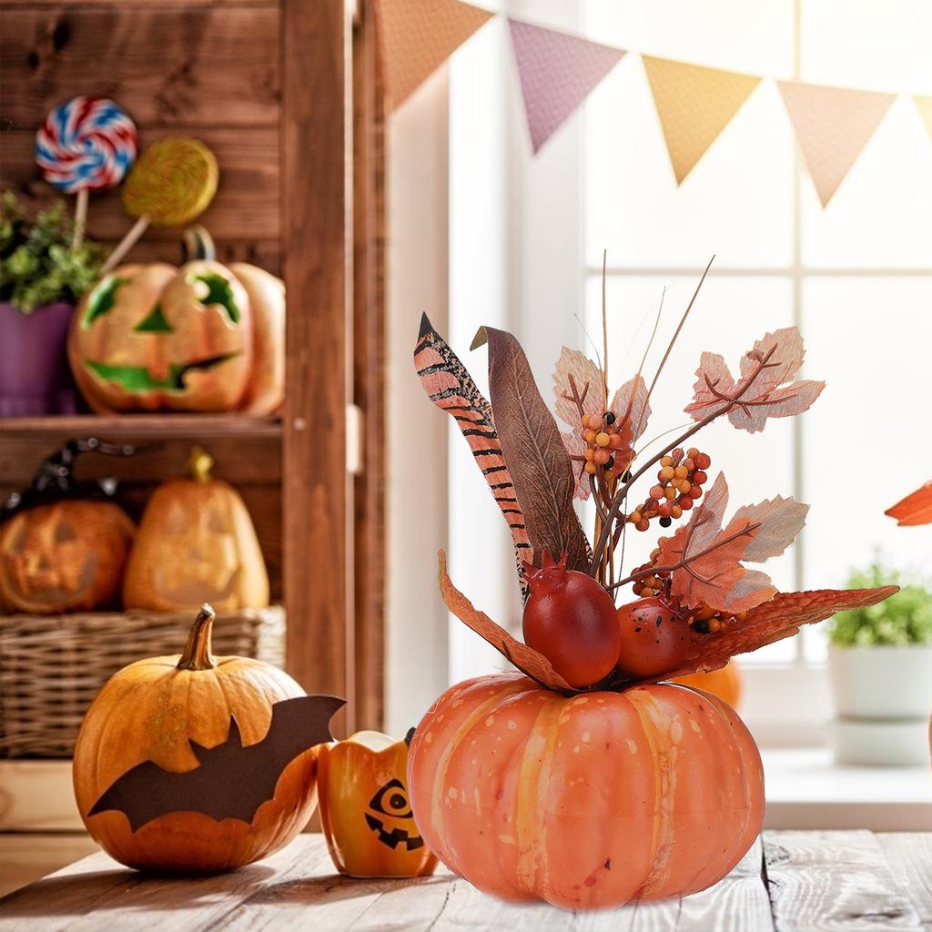 Artificial Pumpkins Maple Leaf Pomegranate Table Home Decor House Prop Autumn Fall Harvest Thanksgiving Halloween Decor