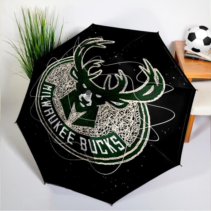Bucks Team Logo Umbrella 8-Frame for Travel, Camping, Casual Lightweight Portable Umbrella, Essential for Every Family Holidays Gift