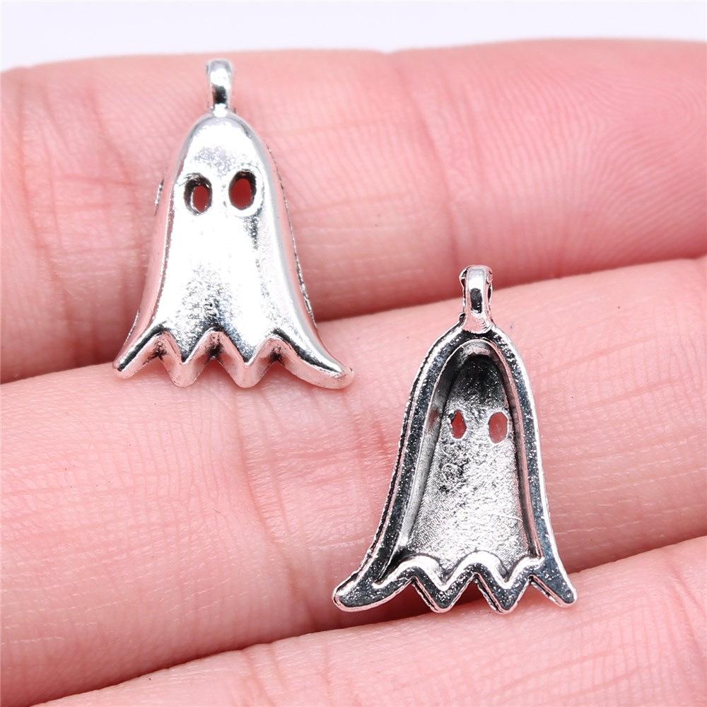 20pcs Halloween Charms For Jewelry Making Ghost Pumpkin Witch Spider Bat Pendants DIY Findings Tibetan Jewelry