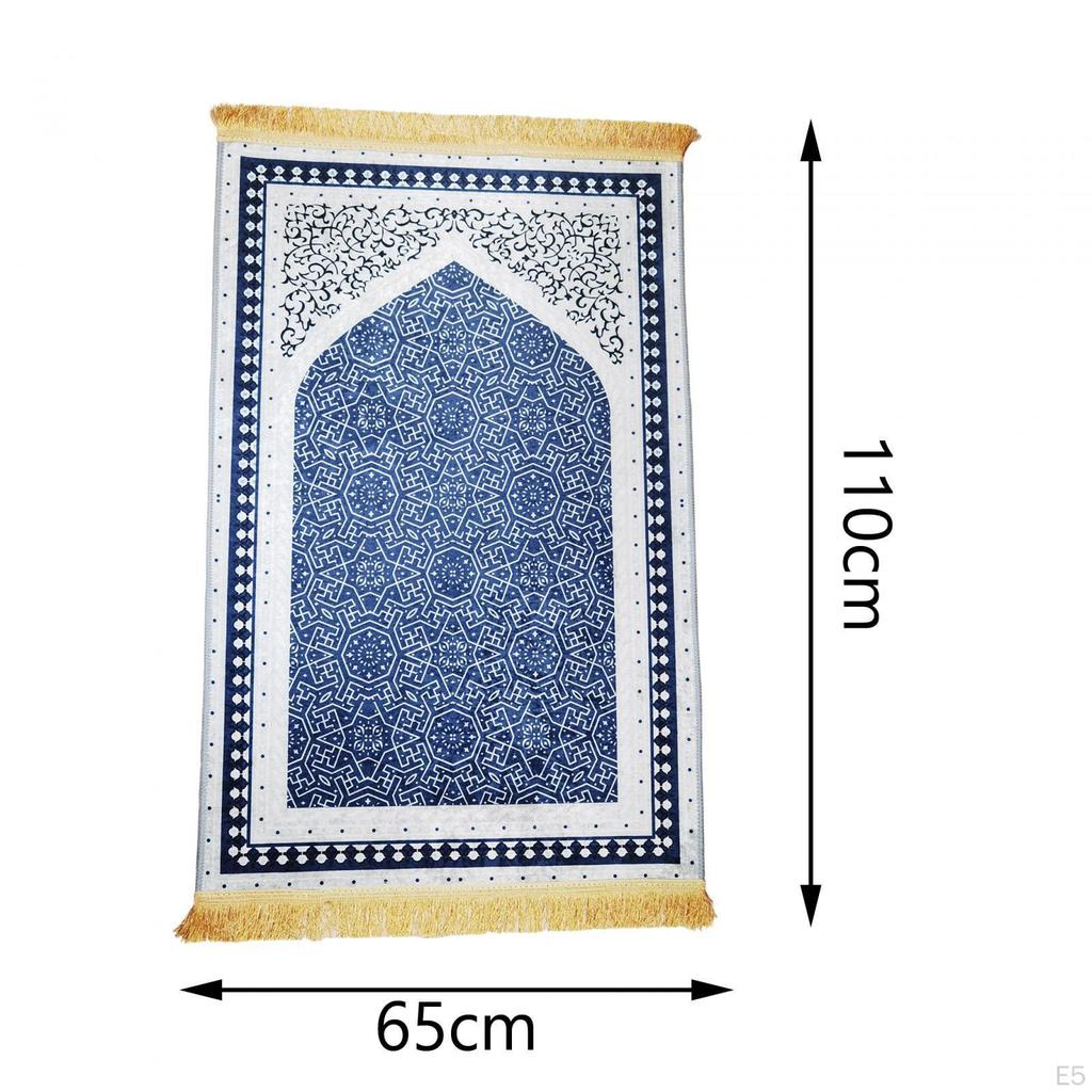 Classic Islamic Praying Mat Polyester Embroidered Wedding Decor Rectangular Velvet Prayer Rug for