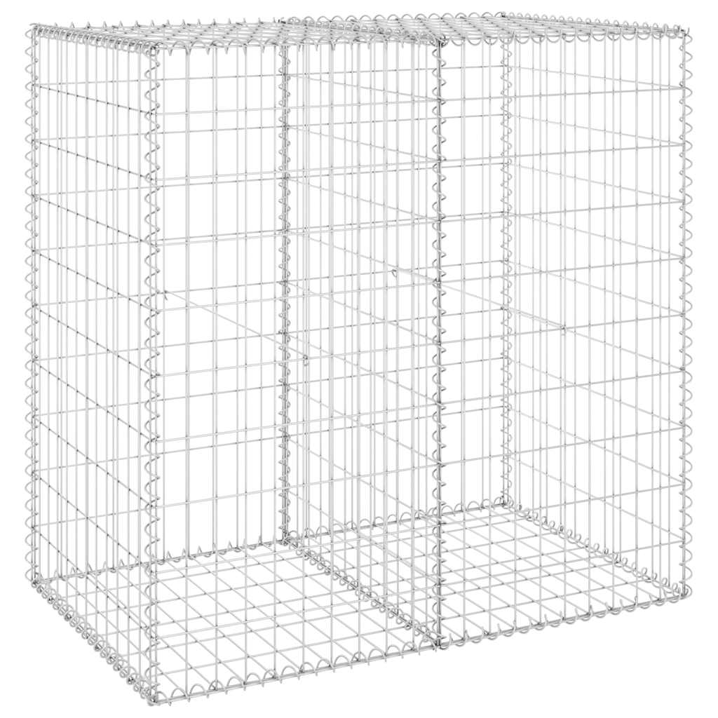 Gabionenwand mit Abdeckung Verzinkter Stahl 100 x 60 x 100 cm