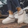 Warm Knitted Snow Boots Women's round Toe Cotton Boot Thick Bottom Platform Rubber Sole Winter Fashion Korean Style Booties