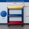 Three-Layer Mobile Tool Cart with Metal Perforated Panel and Storage Racks