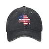 Men Women Liberia Independence Day Printed Hats Fashion Distressed Denim Baseball Cap Adjustable