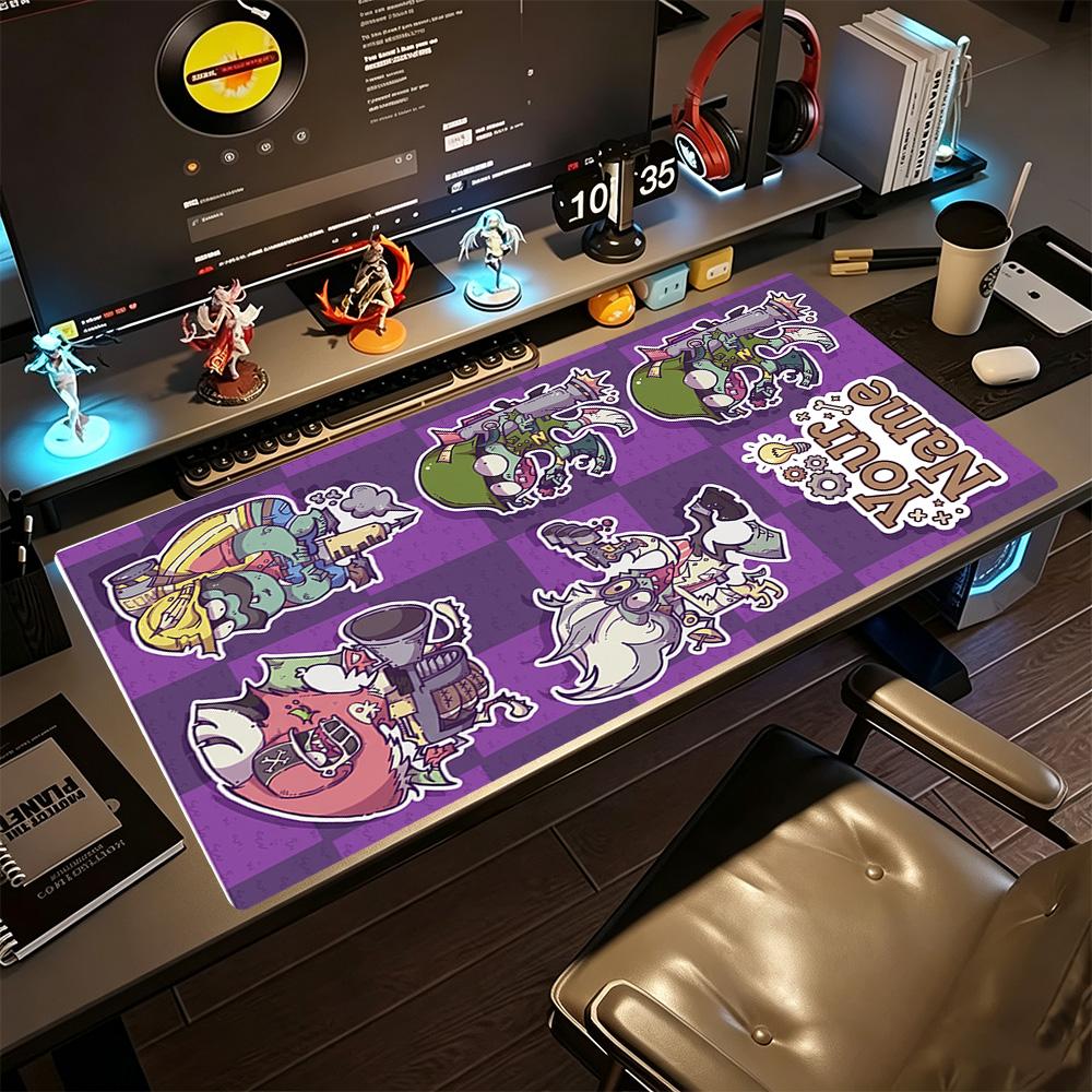 Plants Vs. Zombies Personalized Text Mouse Pad Keyboard Mat Desktop Mouse Pad Non-Slip Rubber Bottom Computer Desk Office Decoration Accessory