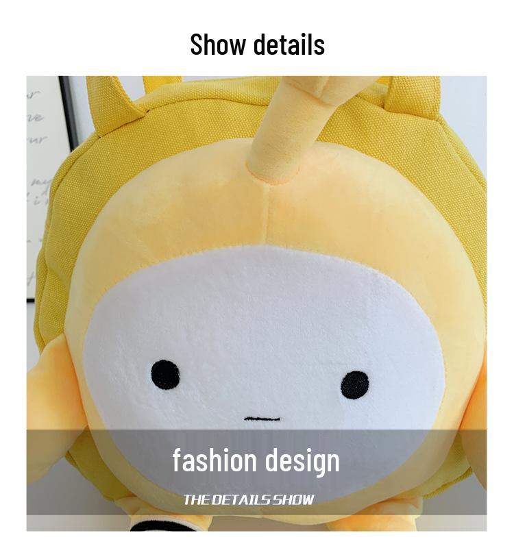 Egg Party Cute Cartoon Kids' Canvas Backpack, Large Plush Handbag & School Bag