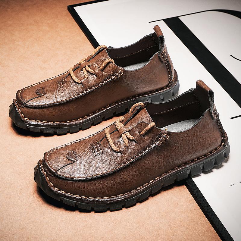 Fashion Business Formal Shoes Cow Leather Casual Shoes Winter Men Loafers Slip On Moccasins Outdoor Tooling Shoes Zapatos De Hombre