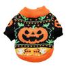 Halloween Theme Pet Sweater For Small Dog and Cats With Elastic Neck Warm Winter Knitwear Outfit Festival Cerebration