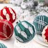 4pcs Red Green Christmas Velvet Balls Pendant Painted Christmas Tree Ornaments  Home New Year Gifts