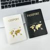 PU Leather Alligator Pattern Passport Protection This Set Leather Passport Holder Bronzing Map Black and White Passport Bag