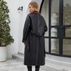 ziai 2025 Winter Damen Jacke aus Kunstleder Lang Warm Plüsch Fellkragen Wattierter Mantel Mode Tasche Weiblich PU Leder Parkas K18