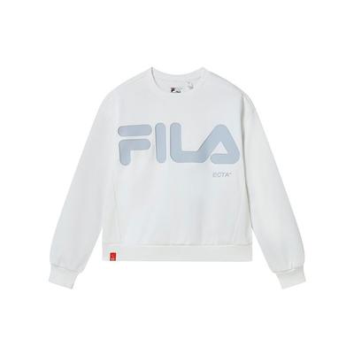 Retro American Simplu Litere Logo Mare Casual Gât Rotund Tricotat Pulover Larg Hanorac Femei hanorac Standard-Alb F11W249201FWT
