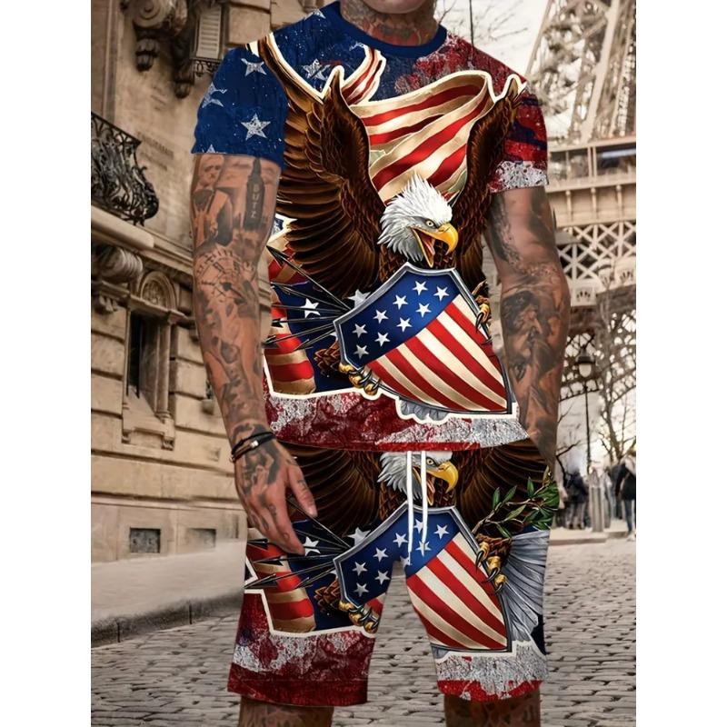 New Lion King Pattern Men's T-shirt Collection 3D Printed Summer Animal Clothing Short Sleeves And Shorts 2 Casual Fashion Piece