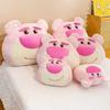 Large Plush Strawberry Bear Hug Backrest Pillow Toy