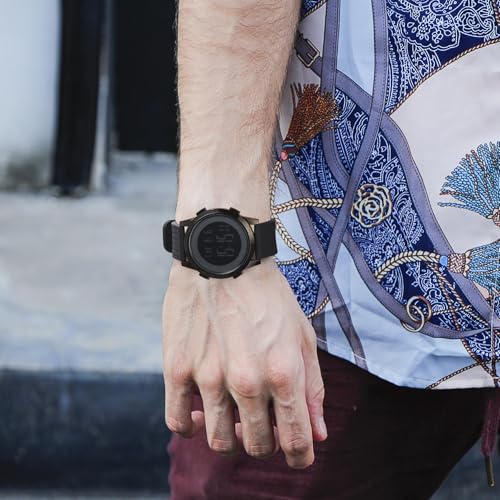 BUREI Men's Digital Watch, Luminous, Waterproof, Date Display, Black, Outdoor, Large, Easy-to-Read, Multi-Function Stopwatch
