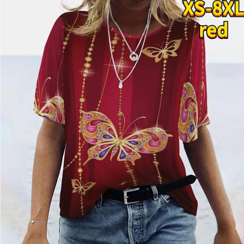 Модная женская темно-фиолетовая футболка с бабочкой — фото 10