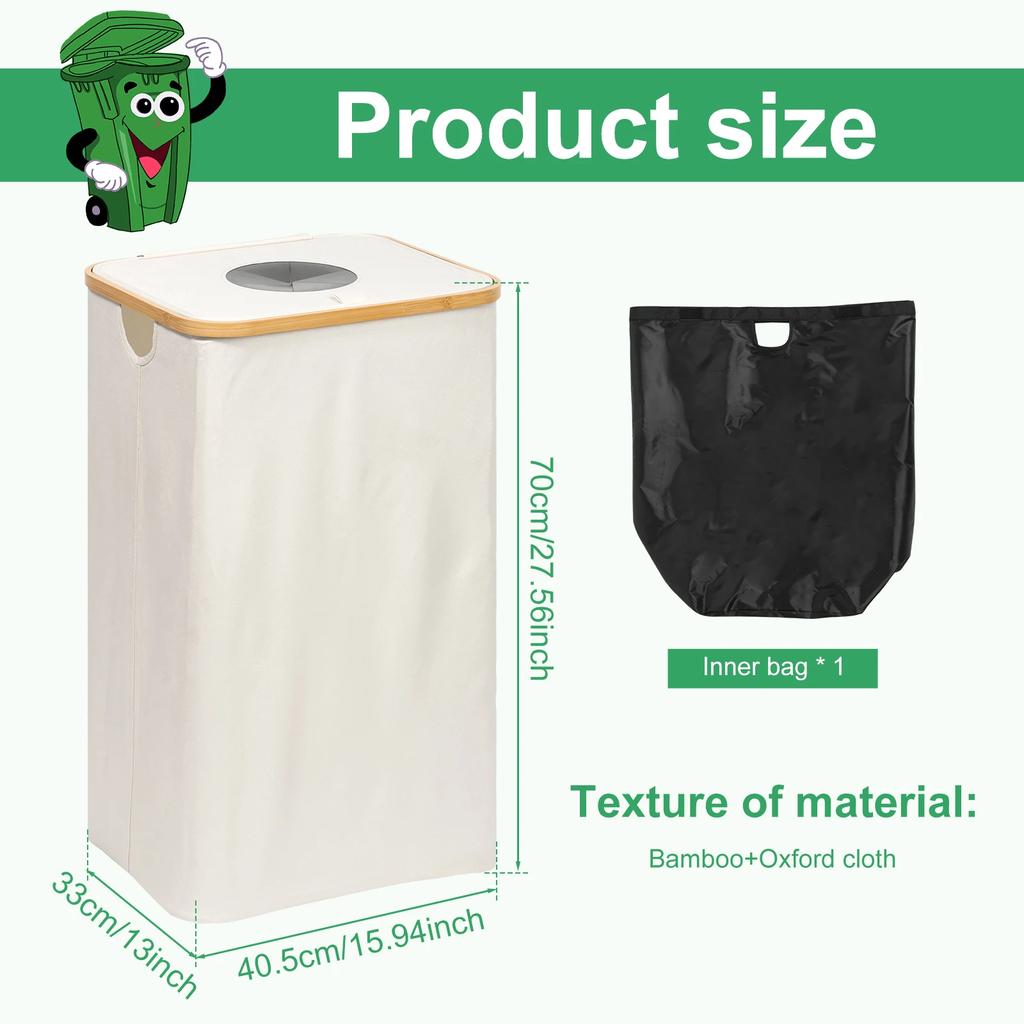 110L Home Recycling Bin Foldable Recycle Storage Container with Reusable Inner Bag For Kitchen Recycle Bottle Cans Glass Cartons