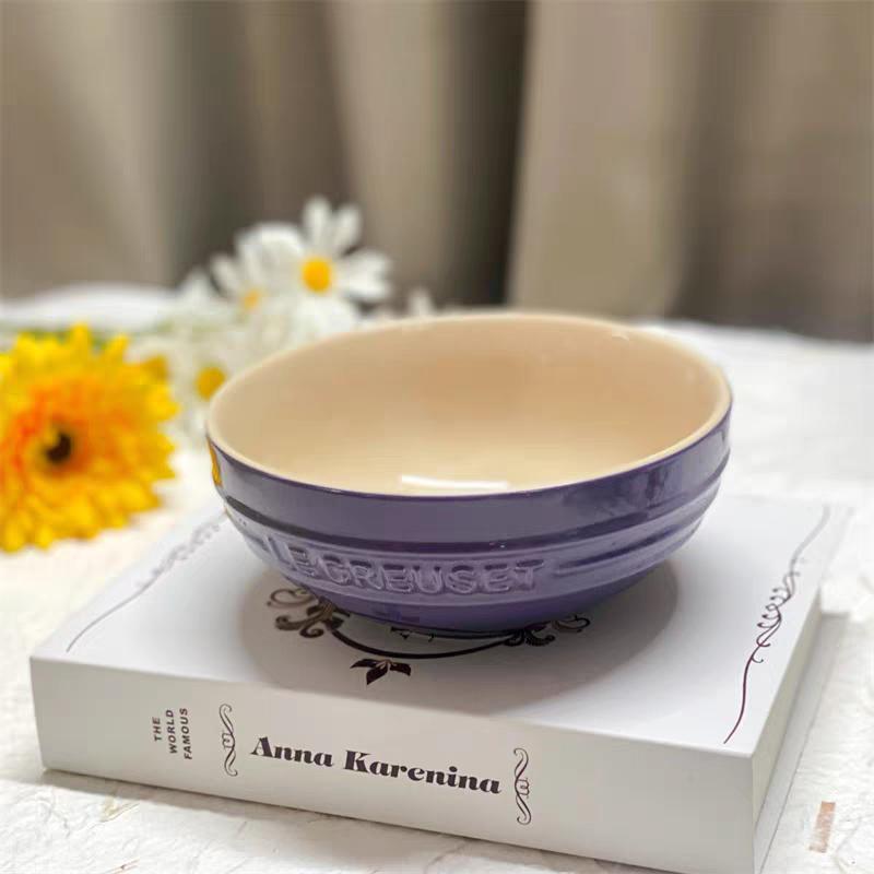 Le Creuset Cool Color Cerc Bowl for Salad Soup Noodles Fruit Rice Round Multifunctional Dining Utensils French Sle Daily...