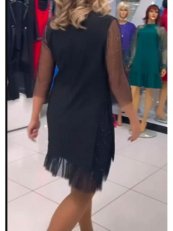 2024 Women's Sequin Patchwork Side Slit Slimming Lace Dress