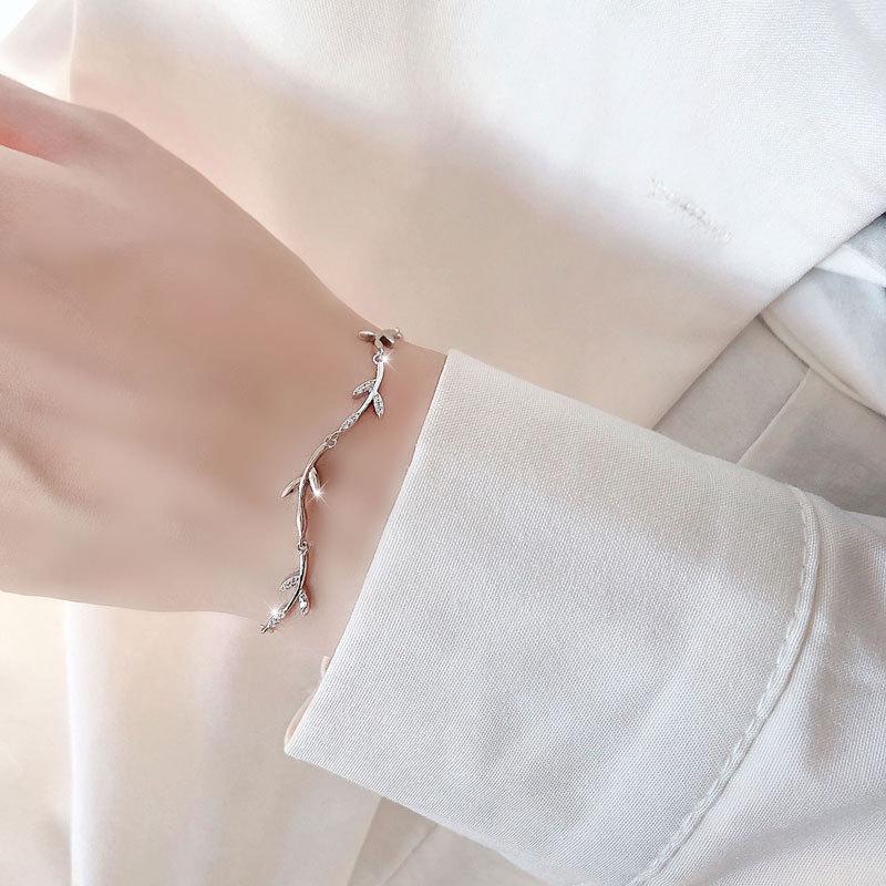 Leaf Niche Design Bracelet Female Student Simple Internet Celebrity Personality Versatile Temperament Ins Style Women
