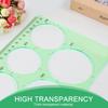 4PCS Circle Template, Plastic Circle and Oval Measuring Templates, Formwork Drawings Templates (Clear Green)