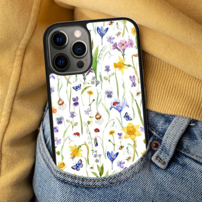 Hello Spring Flowers Soft Phone Case for iPhone 17 Air 16e Pro Max 15 Pro 13 14 Plus 11 12 MagSafe Magnetic Coque