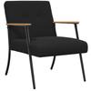Armchair Black Curly Wool Like Fabric