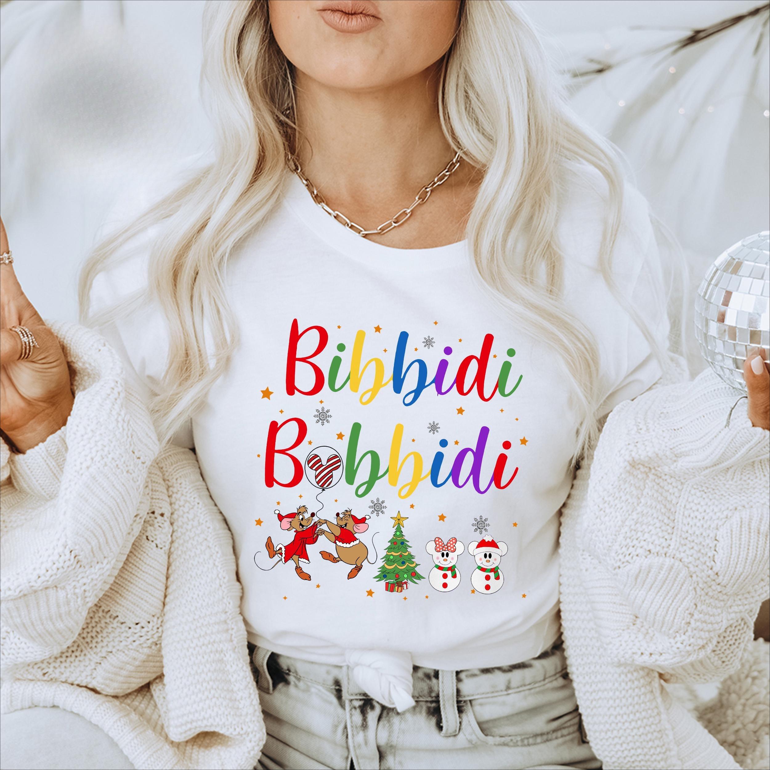 Cinderella Jaq And Gus Bibbidi Bobbidi Christmas Shirt Mickeys Balloon Christmas Party Tee S