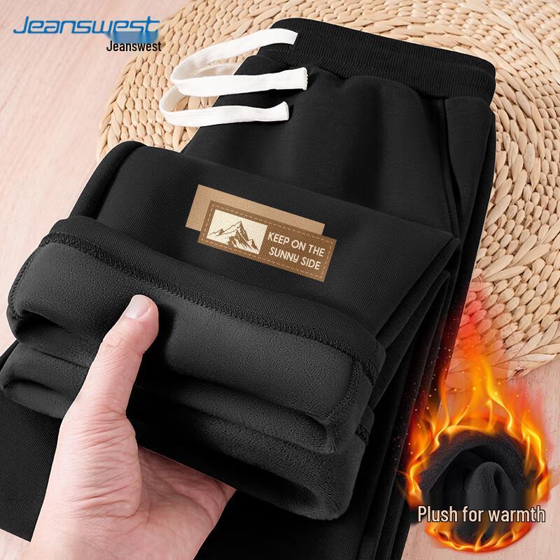 

JEANSWEST Мужские повседневные брюки прямого кроя на флисовой подкладке XL