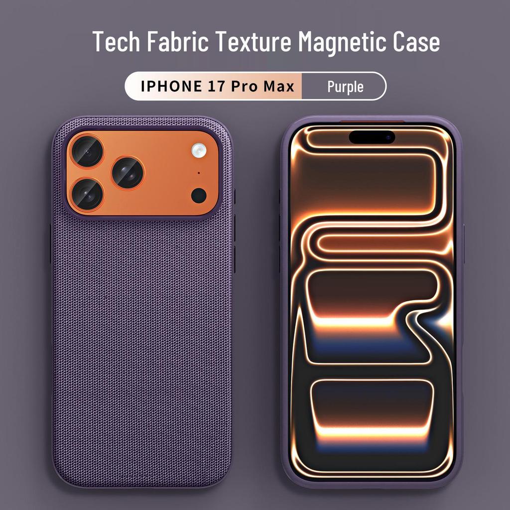 Official Magnetic Fabric Case for iPhone 17 Pro Max - Apple Tech Frosted Full Coverage Protective Case