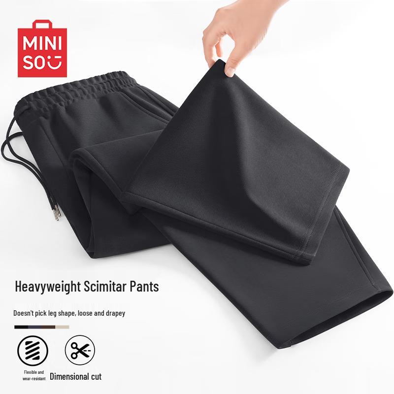 MINISO Men's Street Style Curved-Leg Sweatpants