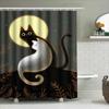 Modern Bathroom Decor Shower Curtain Featuring A Cozy Night With Cats Perfect For Adding A Touch Of Whimsy To Your Bathroom Deco