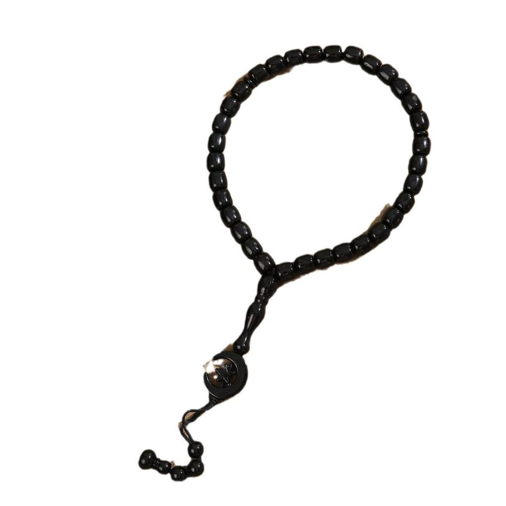 Misbaha 33-Perlen Gebetsarmband - Nahöstliche buddhistische & muslimische Gebetskette mit Stern- und Monddesign