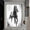 Svart och vit häst Djur Canvas affisch Modern Minimalistisk Stil Dekoration Målning Vardagsrum Väggkonst Väggmålning för heminredning