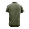 Men’s Polo Shirt Digital Camo Print with Short Sleeves Button Collar Embroidered Chest and Sleeve Flag Graphic Design