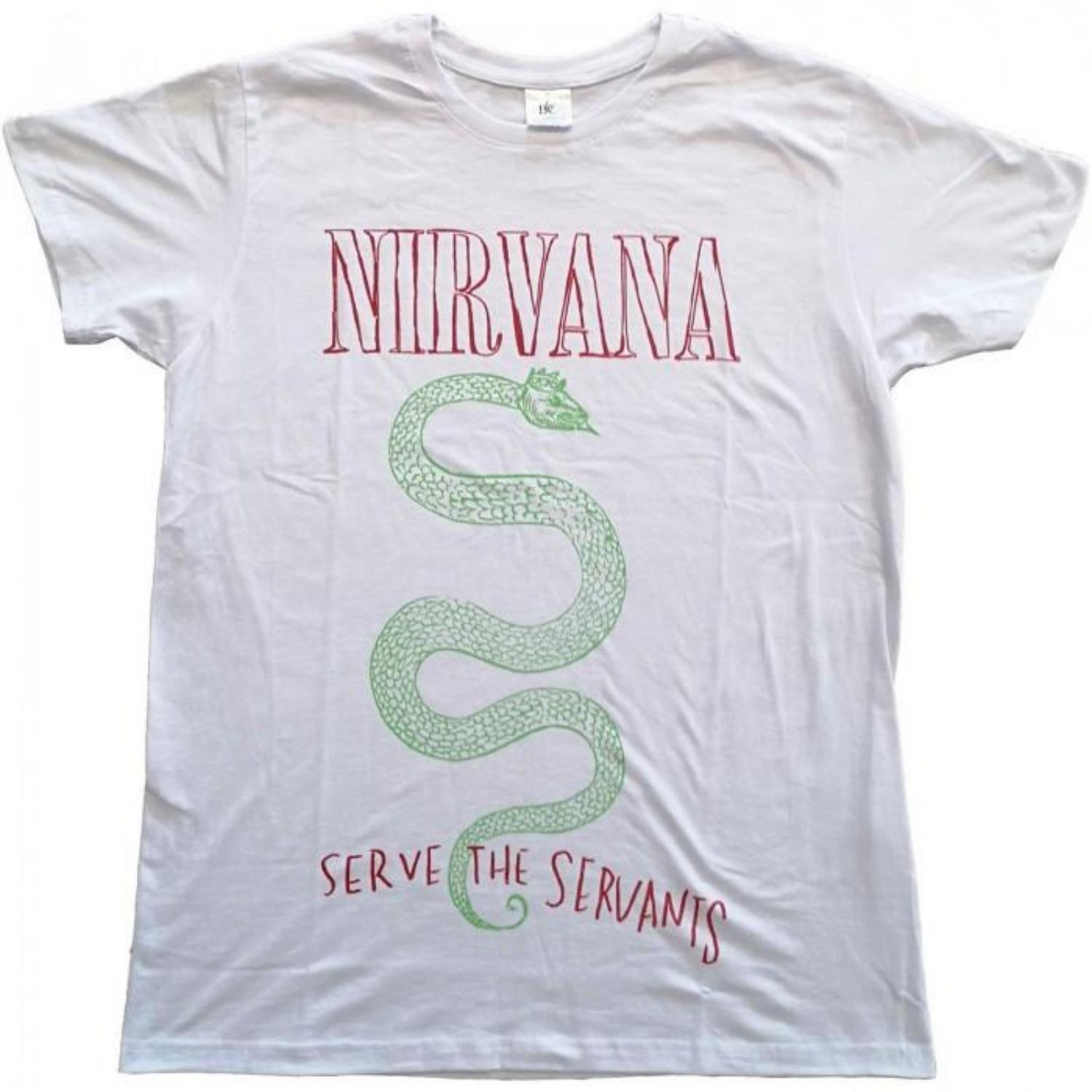 Унисекс Хлопковая Футболка Nirvana для Взрослых Serve The Servants S чёрный
