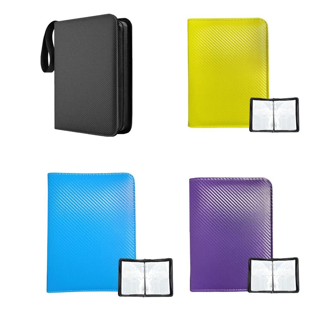 Color Twill Texture Card Storage Bag Four Compartments 400 Transparent Card Pockets