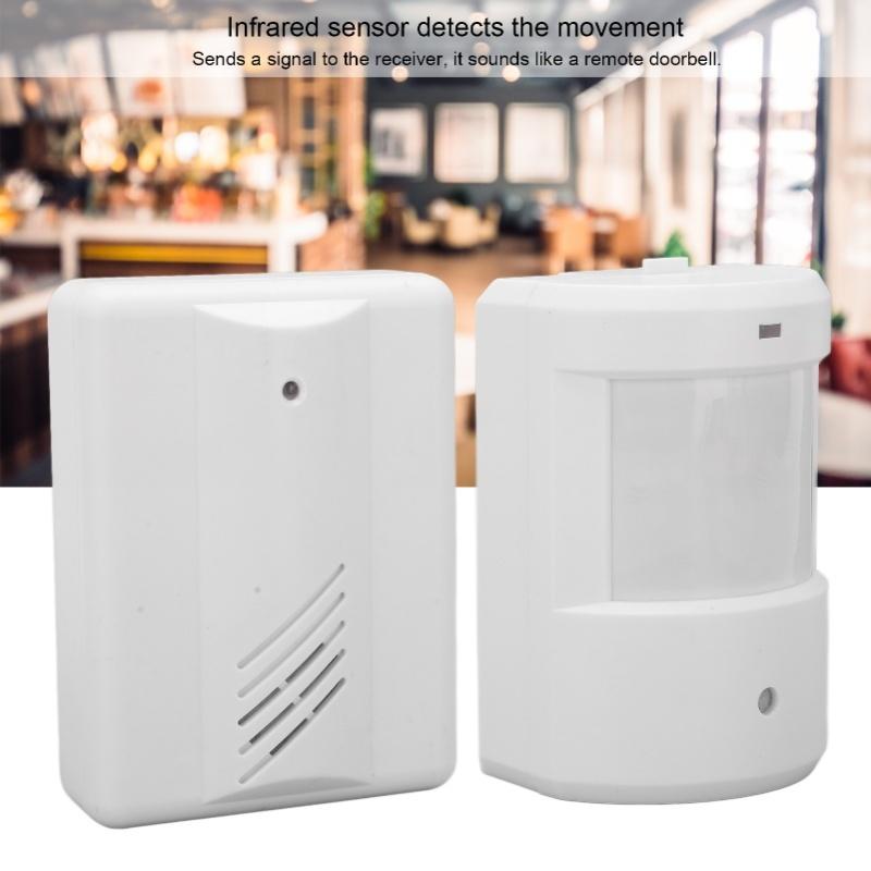Wireless Driveway Alarm Infrared Transmitter Doorbell Receiver Motion Sensor Weatherproof For Home Security System