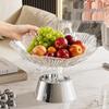Elegant Crystal Petal Footed Fruit Bowl for Living Room