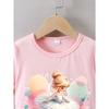 Summer Short-Sleeve T-Shirt for Girls Featuring a Beautiful Ballet Dancer Print