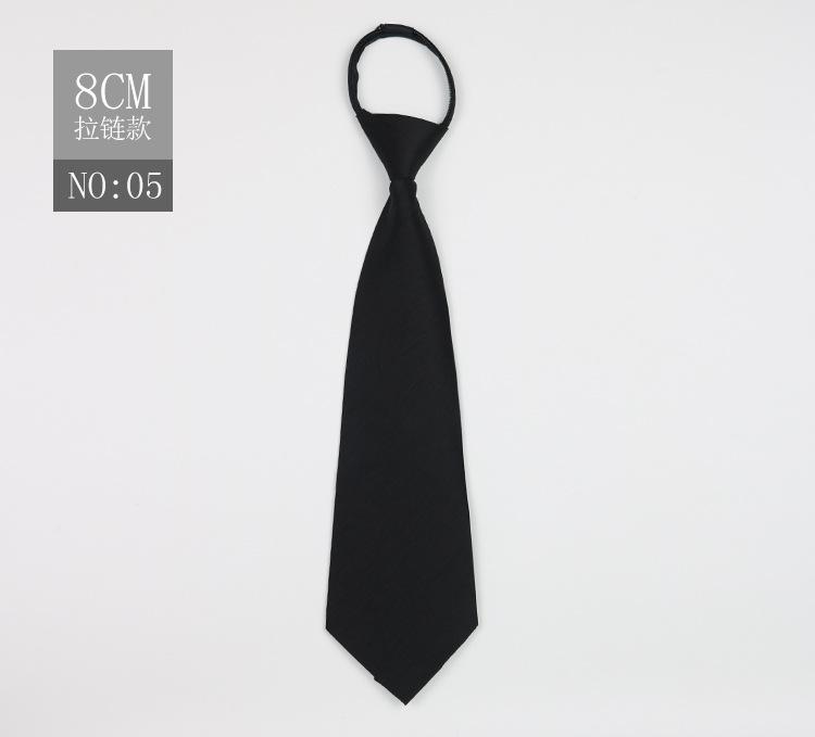 Women'S Zipper Tie Solid Color Black Blue Red Dress Professional Uniform Lazy Easy To Pull 8Cm Tie