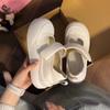 Mary Jane platform white shoes women's 2025 summer new Velcro shallow mouth big head versatile casual sports shoes