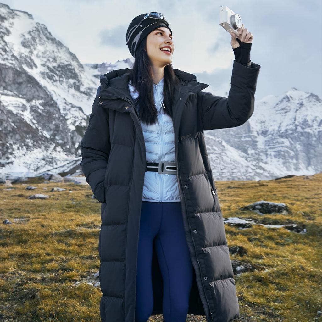 Li-Ning Hot Pot Down Jacket Series Water-Resistant Comfortable Loose Cold-Resistant Warm Casual Solid Color Long Down Coat Women outerwear AYMU242-2