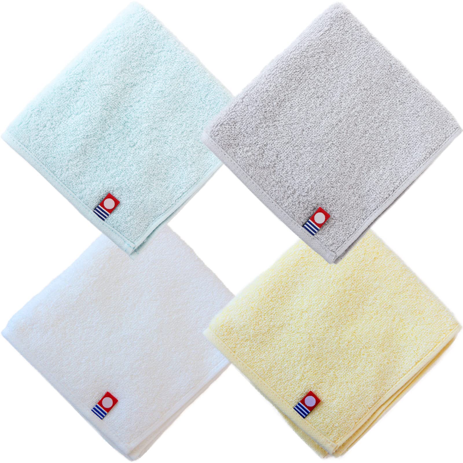 

imaa Imabari Towel Hand Towel Set Perfect for and the Highly Made in Vacuum Compressed Plain Assortment [Imabari Certified] 4-Piece - Business,