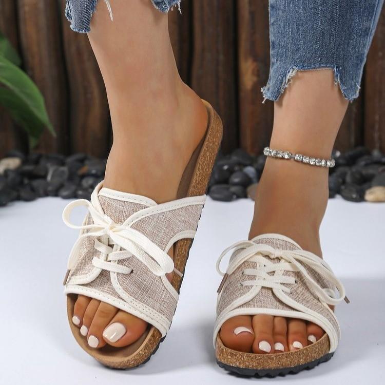 Fashion Women Sandals 2025 New Summer Wedge Women's Shoes Casual Slippers Platform Roman Lace Slippers Zapatos De Mujer Chanclas Mujer